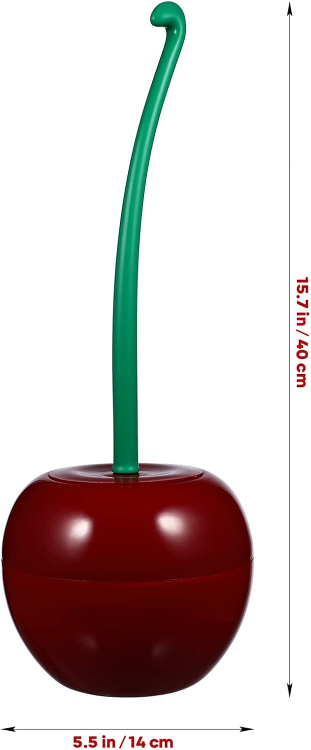 Tofficu Toilet Brush Holder - Cherry Shaped Bathroom Cleaner Set