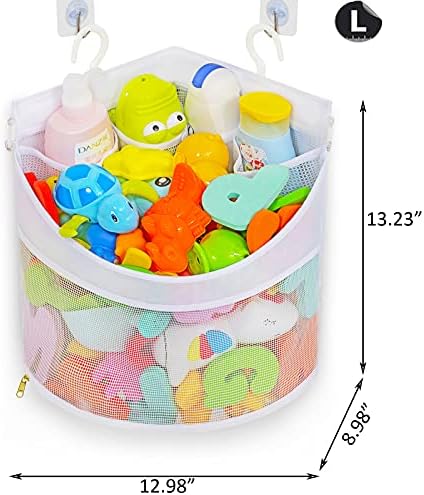 Ligereza Baby Bath Toy Organizer - Quick Drying Mold Proof Corner Suspension Holder Large Capacity Shower Caddy White