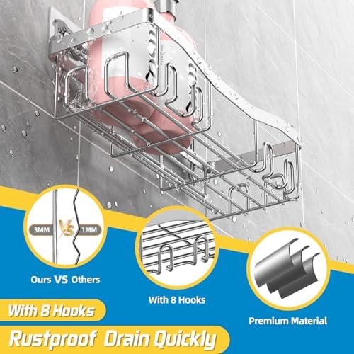 Youvip 5-Pack Shower Organizers Set Silver