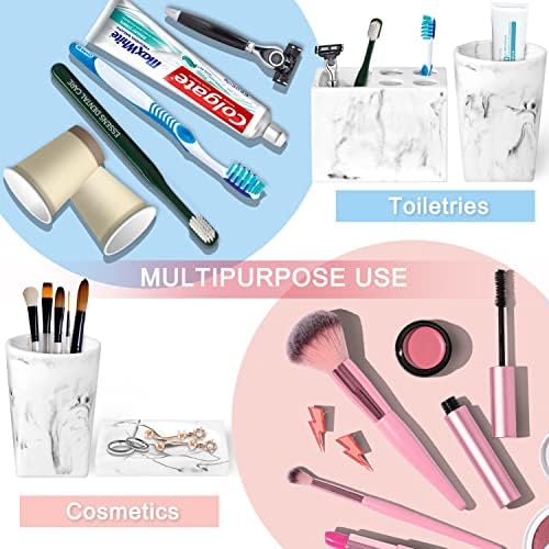 Haturi 5 Piece Marble Look Bathroom Accessory Set