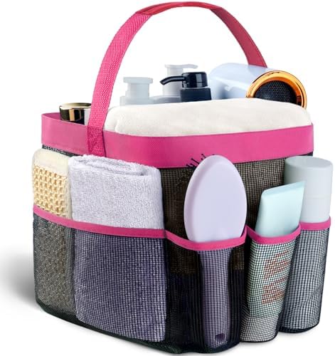 Attmu Mesh Shower Caddy with 8 Pockets for Dorm Room and Travel