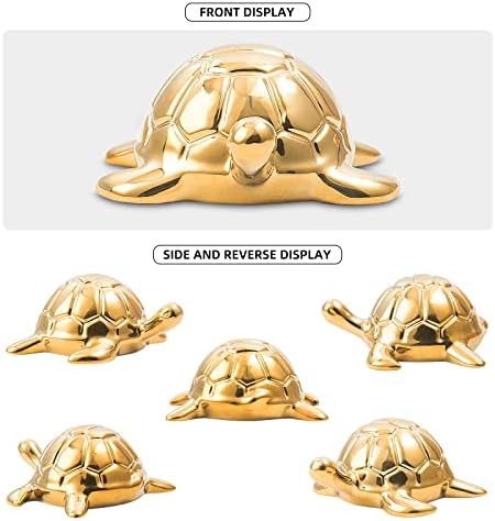 Golden Turtle Statue - Gold Ceramic Home Decor Ornament
