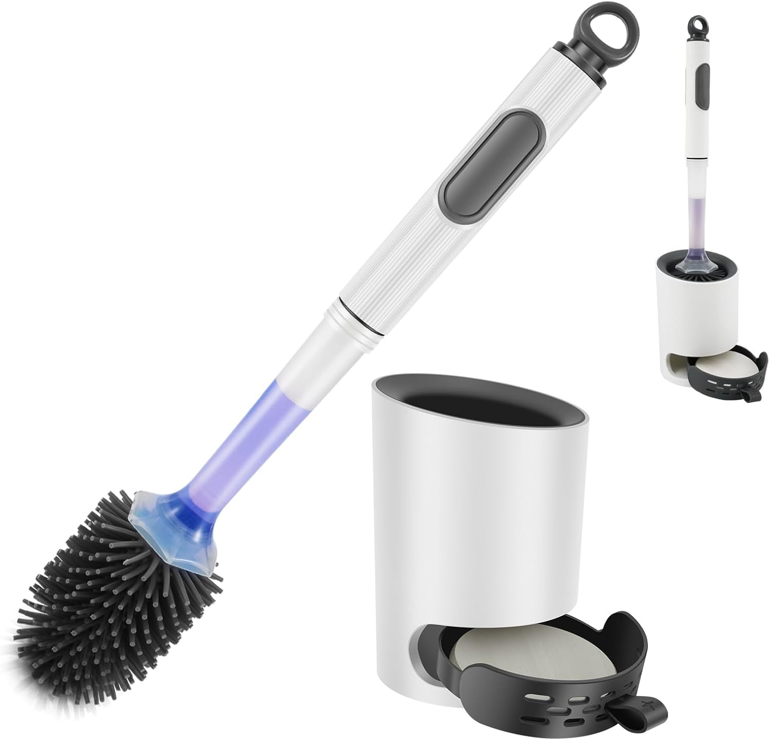 MABCIRY Toilet Brush with Refillable Handle Dispenser