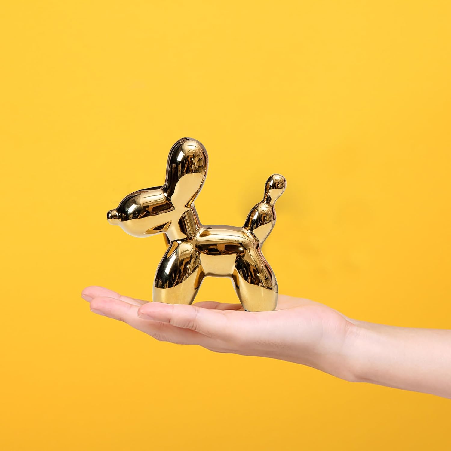 Steviieden Gold Ceramic Balloon Dog Statue