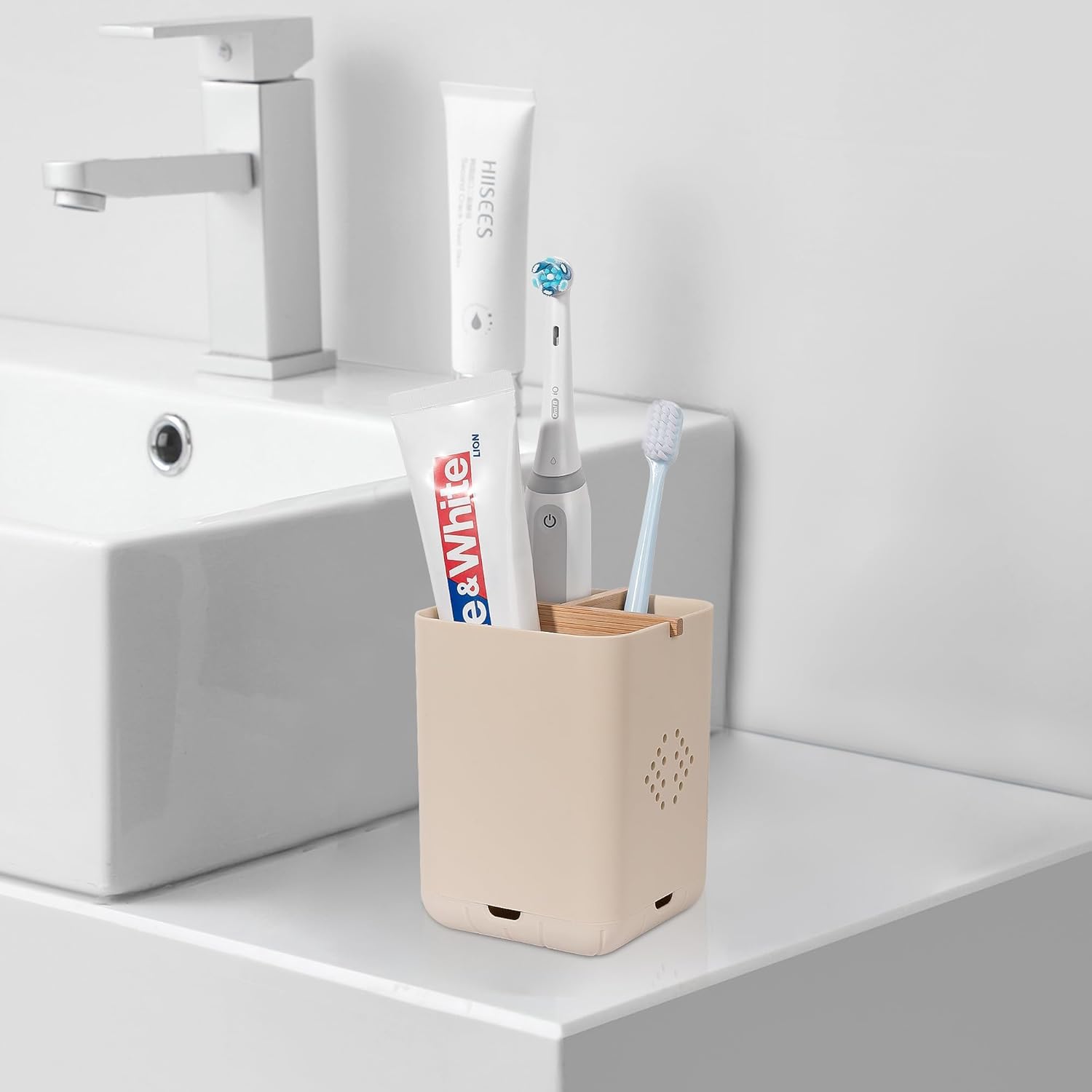 Durable 3-Slot Toothbrush Holder for Bathroom