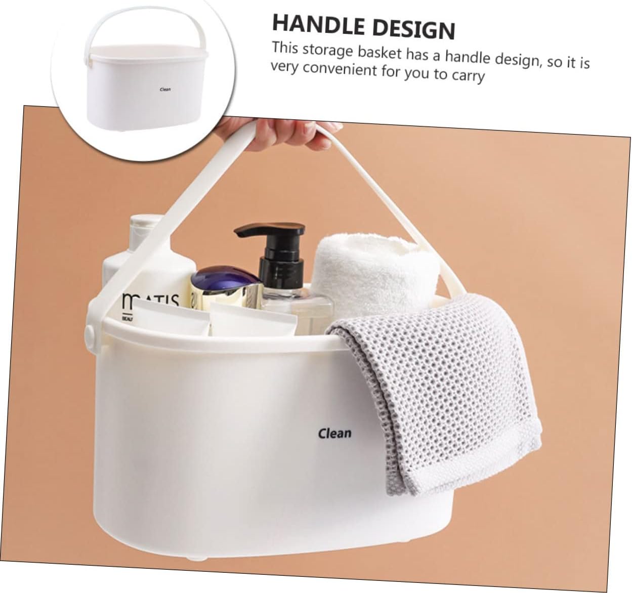 1Pc Portable Plastic Bathing Basket with Efficient Drain
