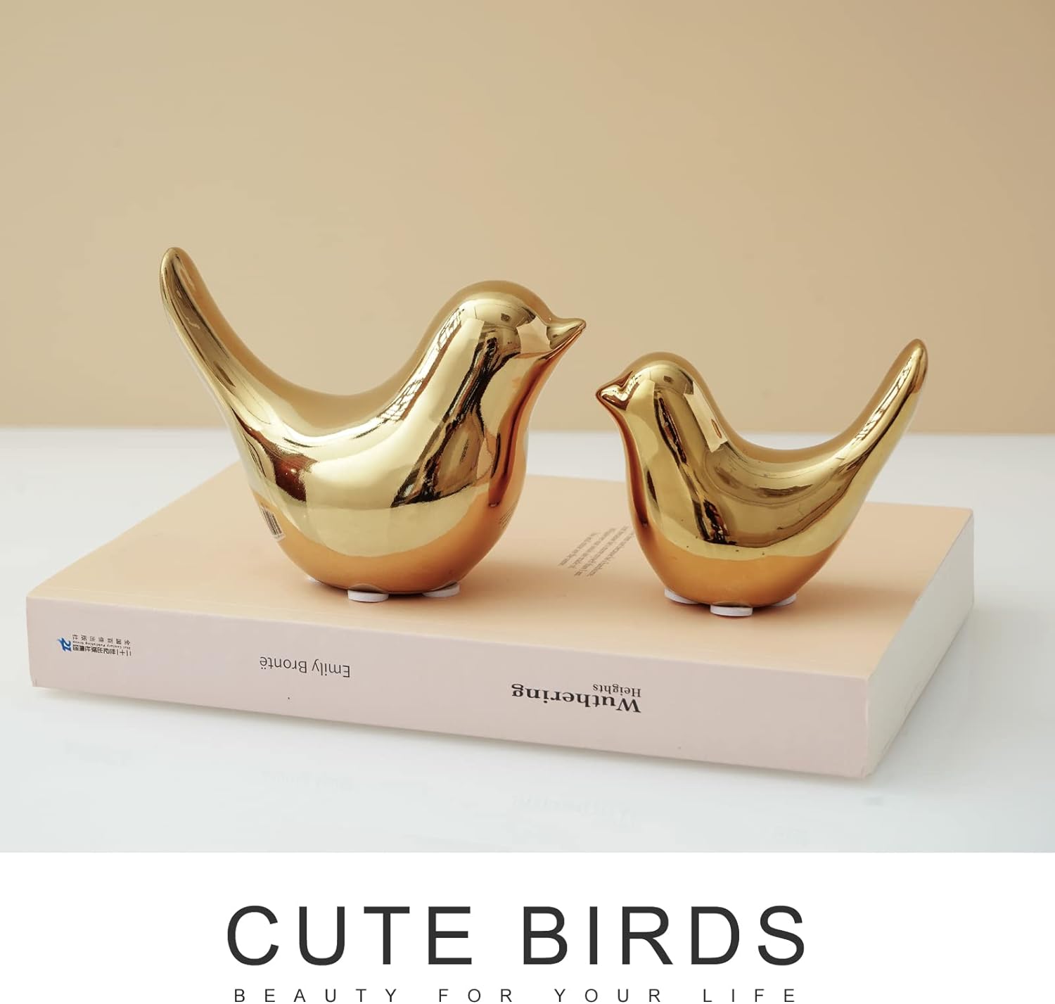 Notakia Golden Birds Statues Modern Home Decor 2Pcs