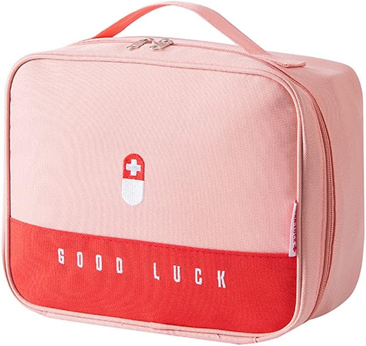 XANHOY Large-Capacity Medicine Box with Zippered Mesh Pockets