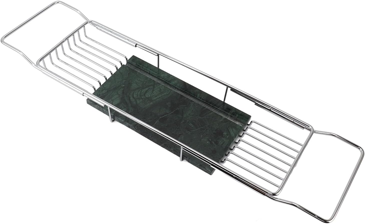 Fafeicy Metal Marble Bathtub Rack - Silver Green
