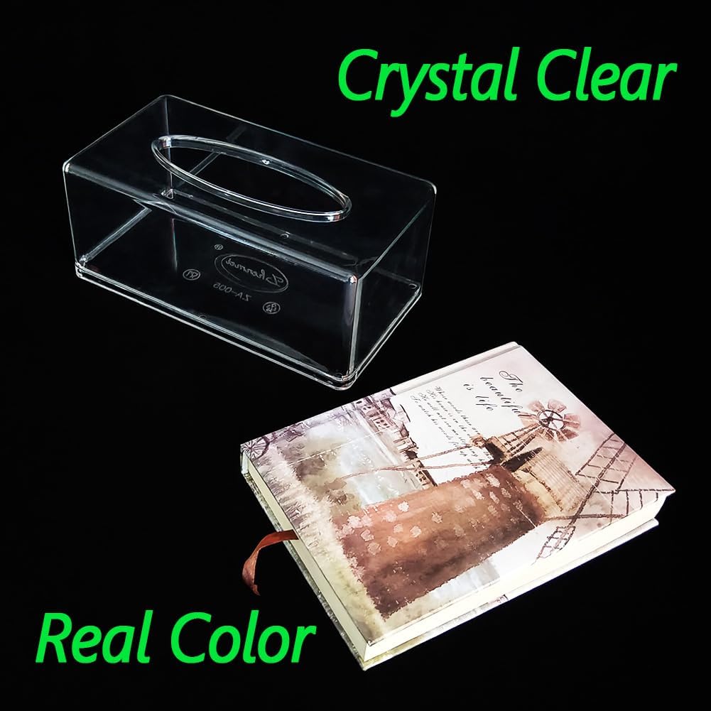 GRACECOTT Square Clear Acrylic Tissue Box