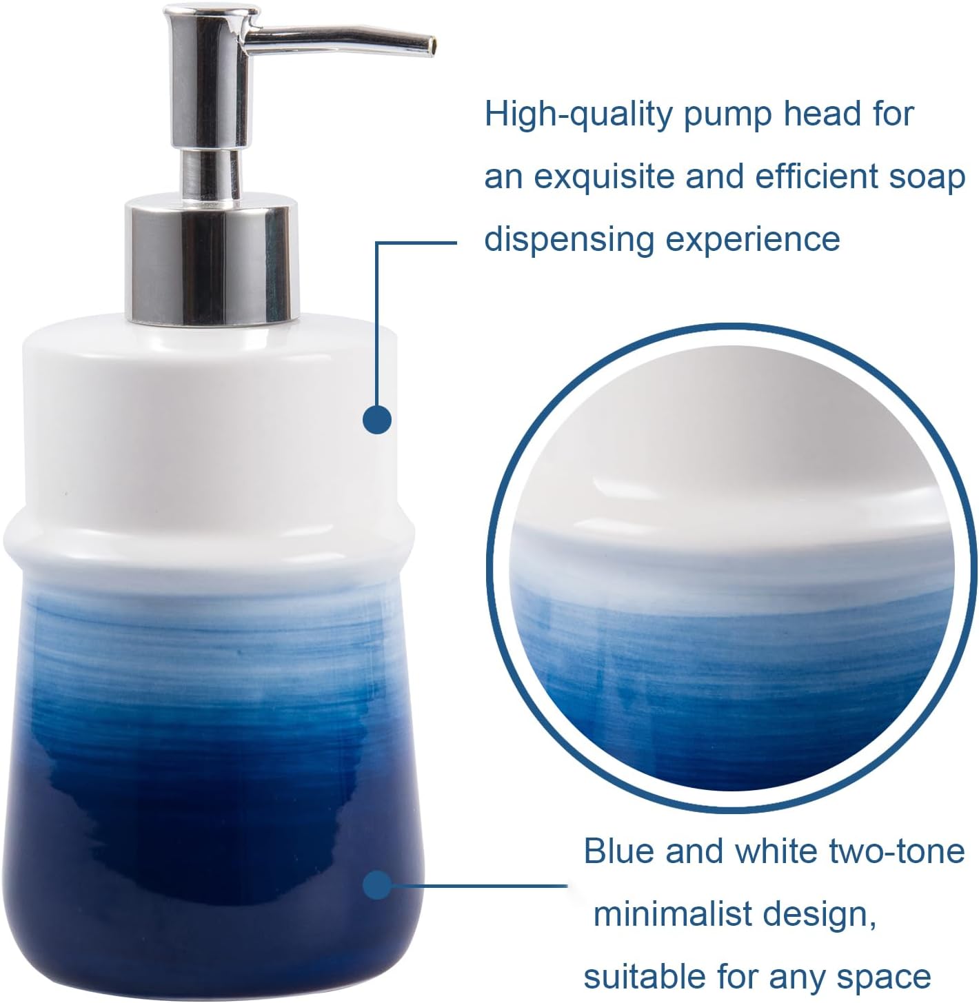 Navy Blue 4-Piece Ceramic Bathroom Accessory Set