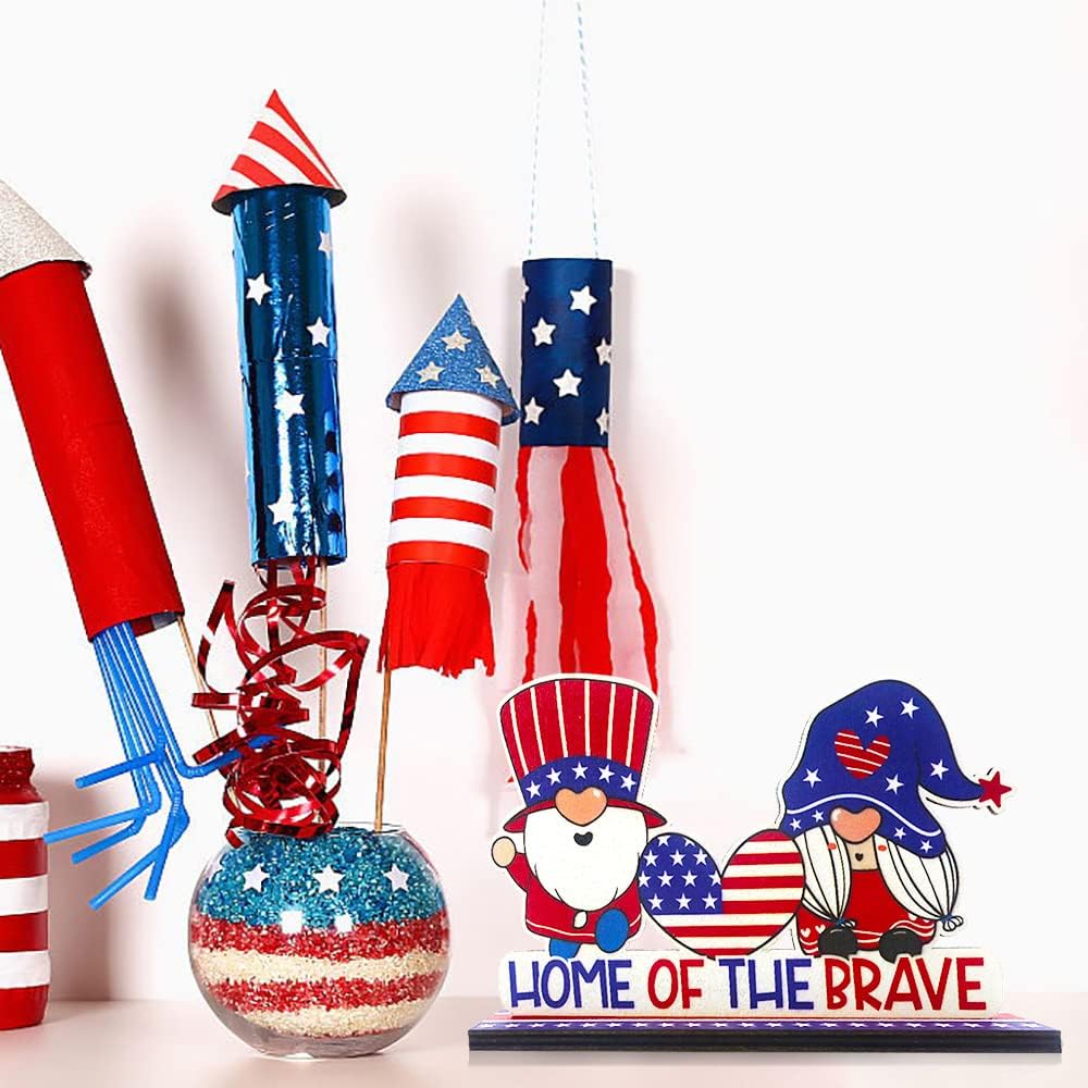 3 PCS 4th of July Table Centerpieces with American Flag Decorations