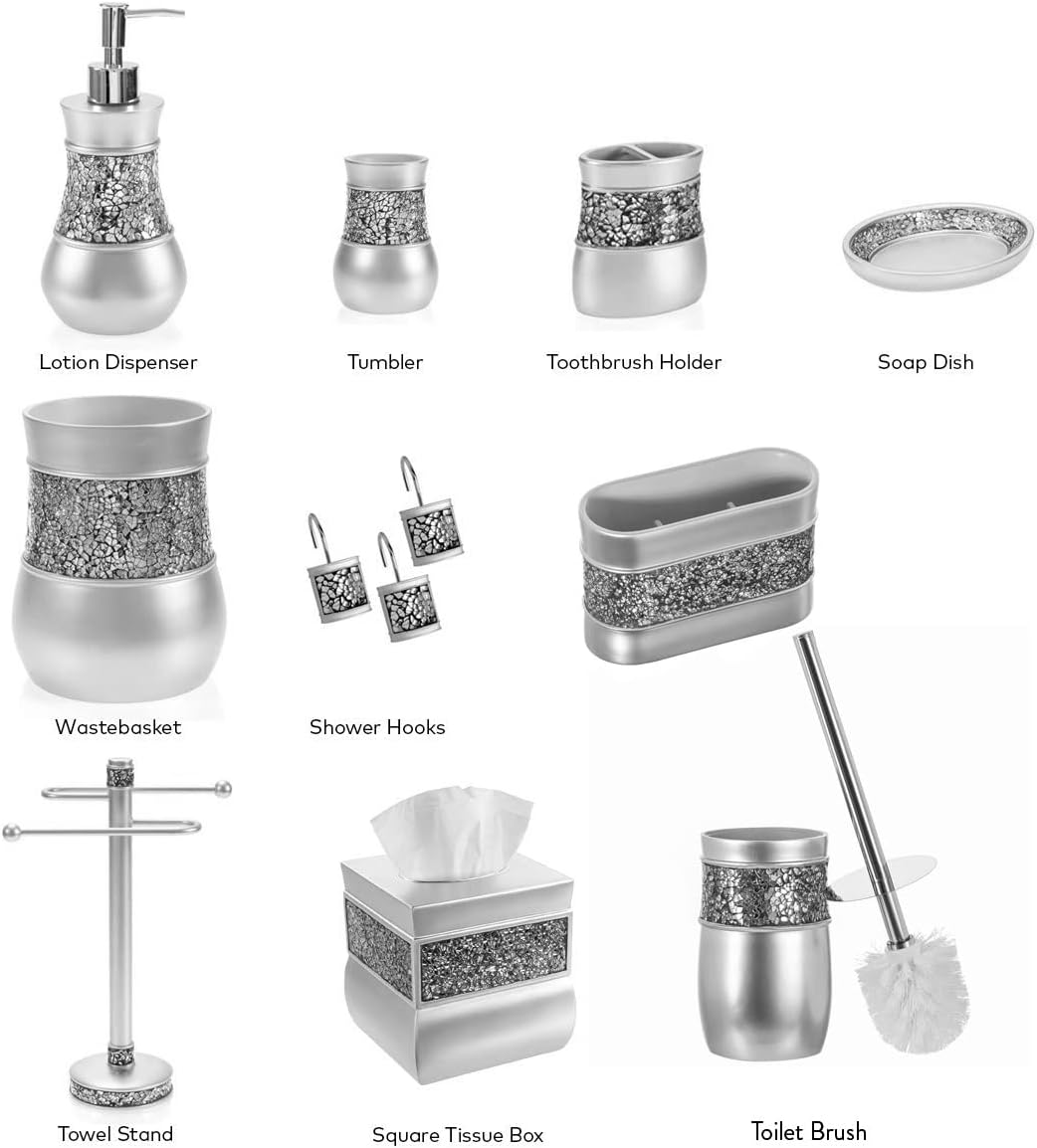 Crackled Glass Bathroom Tumbler - Stylish Water Mouthwash Holder