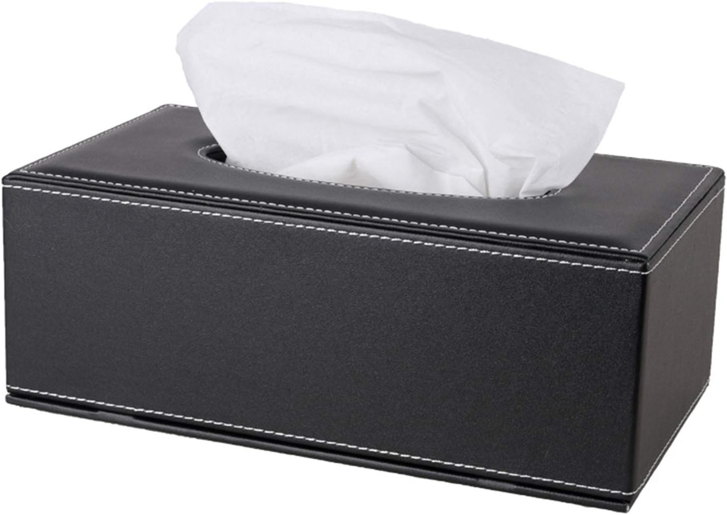 RHCSZ High-end PU Leather Tissue Box Holder Black