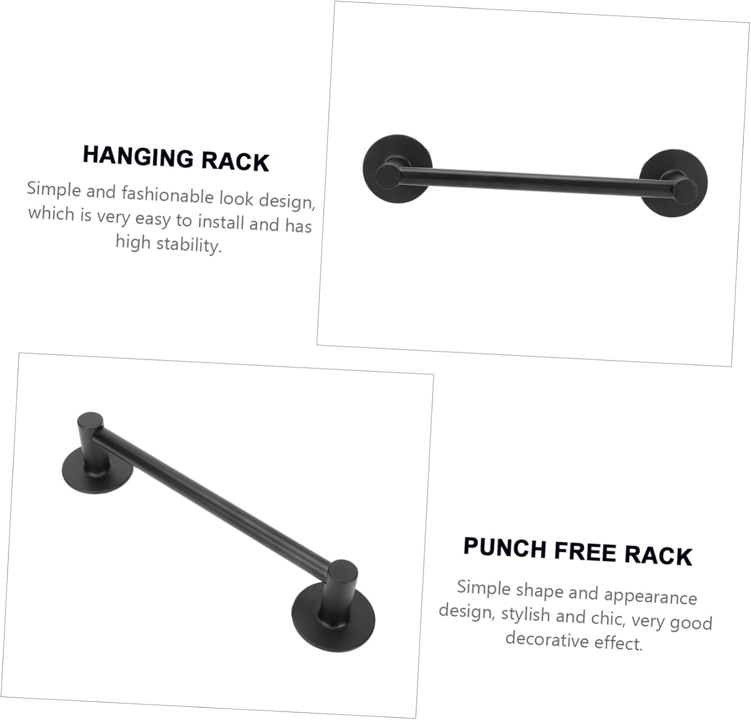 Luxshiny Wall Mounted Towel Rack for Bathroom Kitchen