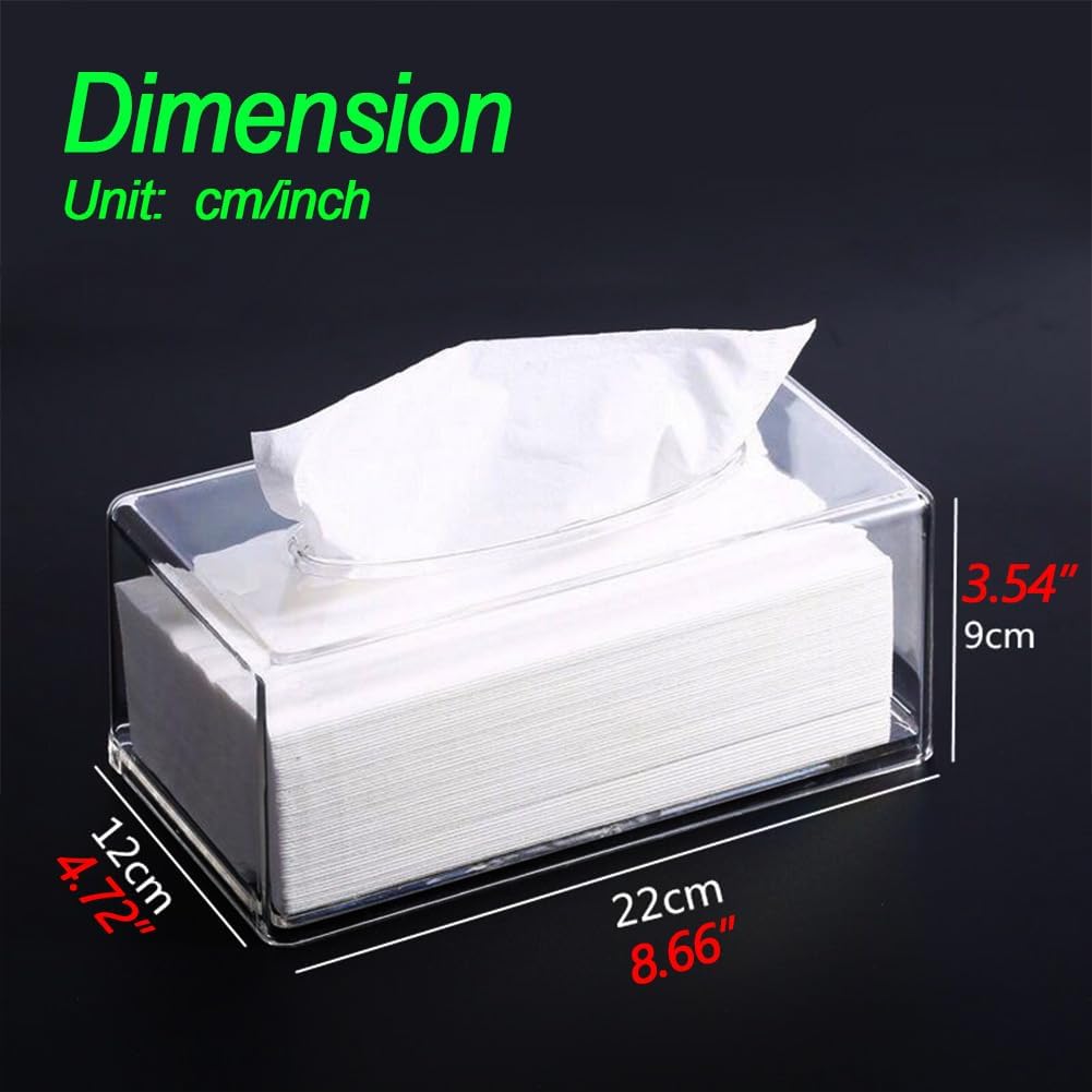 GRACECOTT Square Clear Acrylic Tissue Box