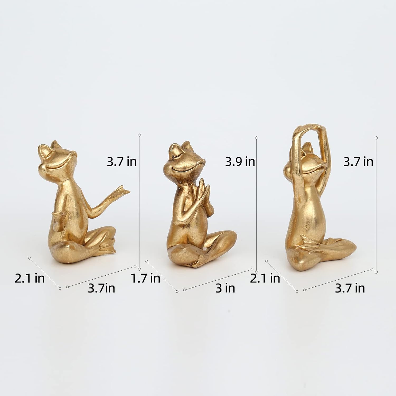 Gold Frog Yoga Figurines Set of 3 - 37In Home Decor