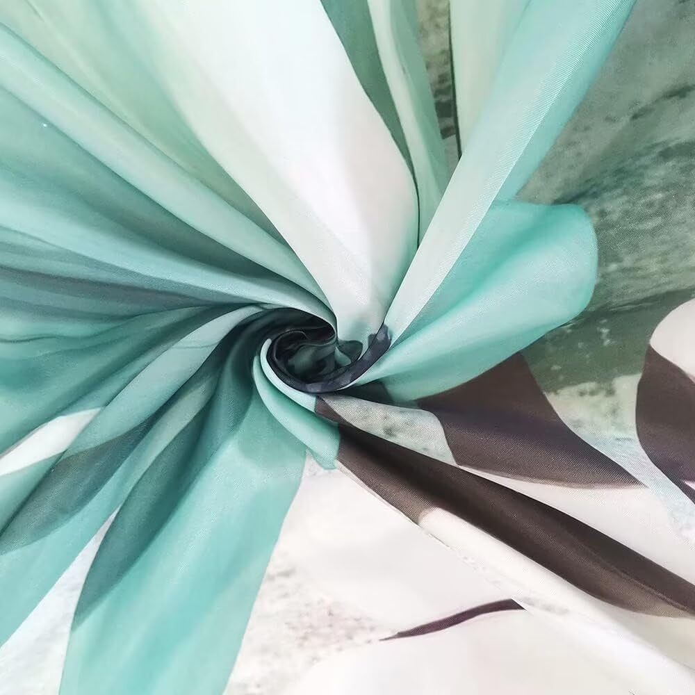 4PCS Rustic Teal Daisy Farmhouse Shower Curtain Set