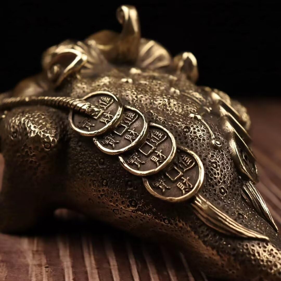 Julrybox Brass Toad Feng Shui Wealth Ornament
