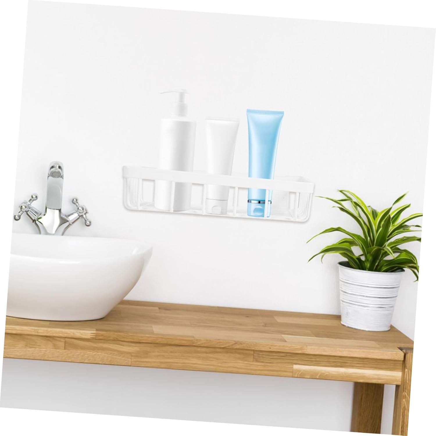 STOBAZA Extra Long Wall Mounted Bathroom Shelf Organizer