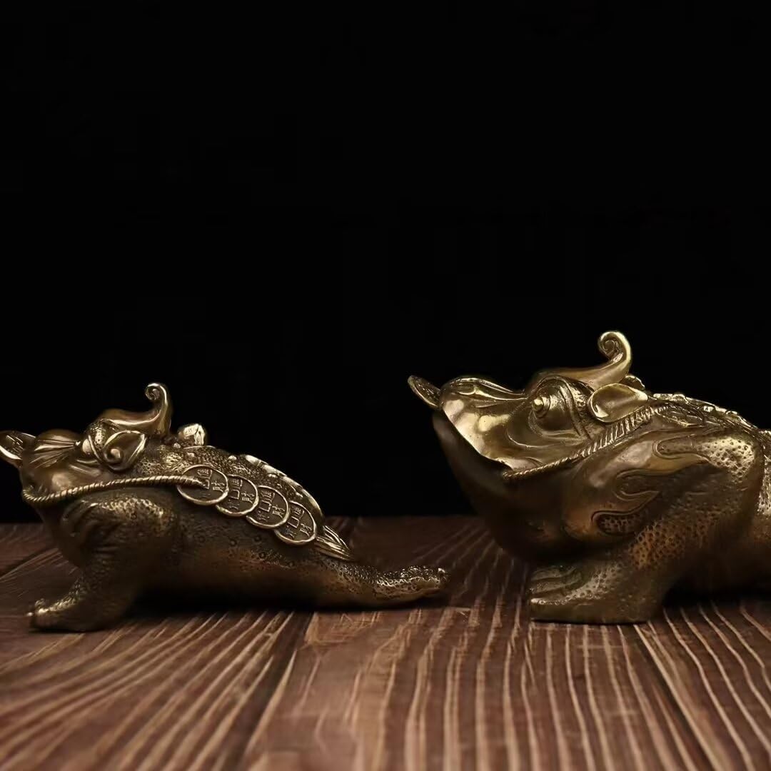 Julrybox Brass Toad Feng Shui Wealth Ornament