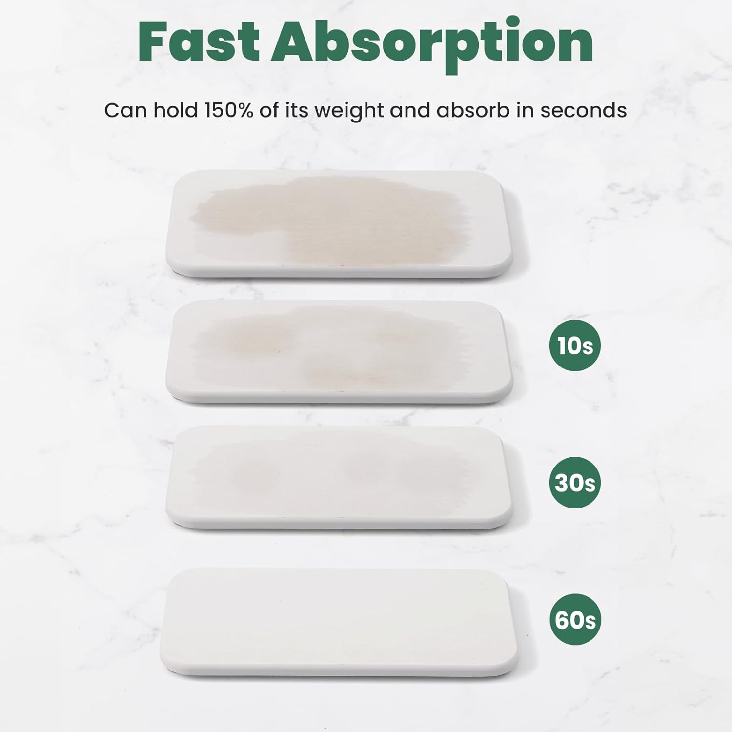 3PCS Diatomaceous Earth Tray for Sink and Bathroom Counter