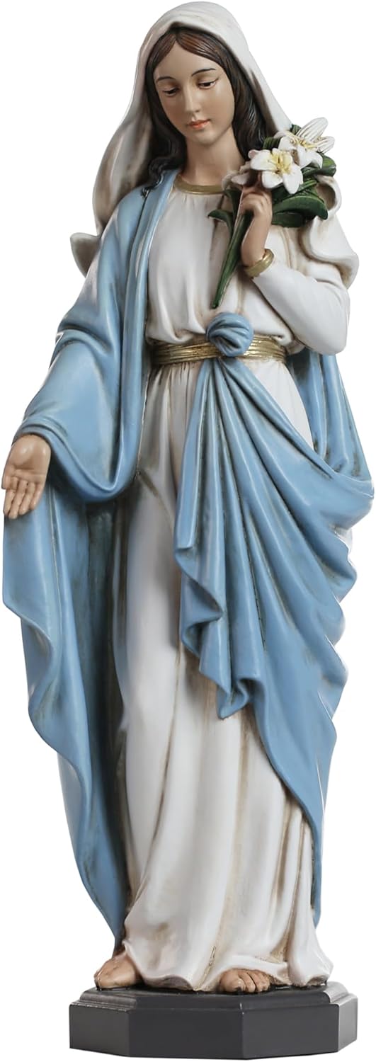 Grace4Joy 10 Inch Hand Painted Mary Statue