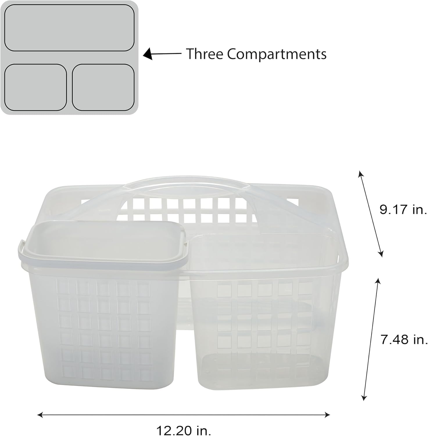 Bath Bliss 2 in 1 Portable Shower Caddy with Drain Holes