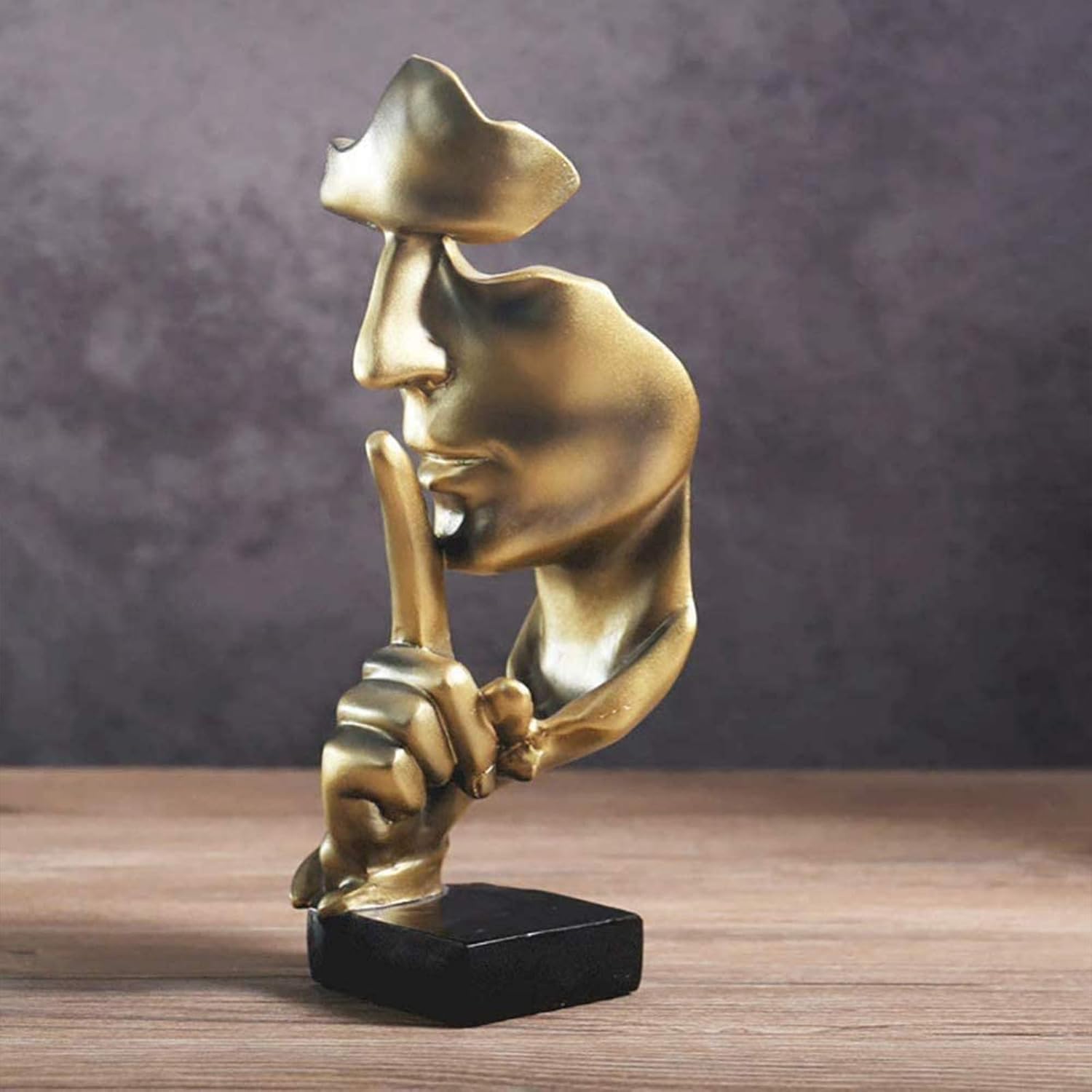 aboxoo Thinker Statue Gold Abstract Art Figurine for Home and Office