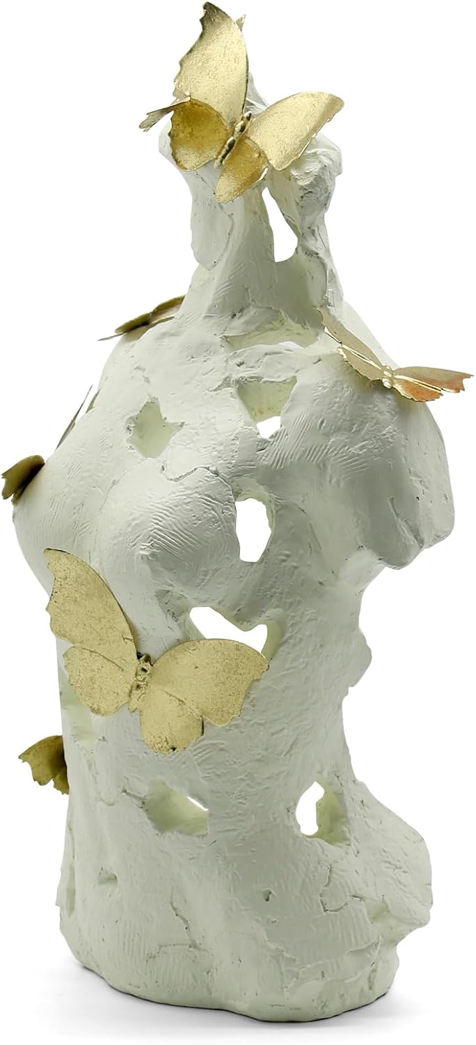 Lukitas Abstract Female Bust with Butterflies Statue 16 Inch Resin