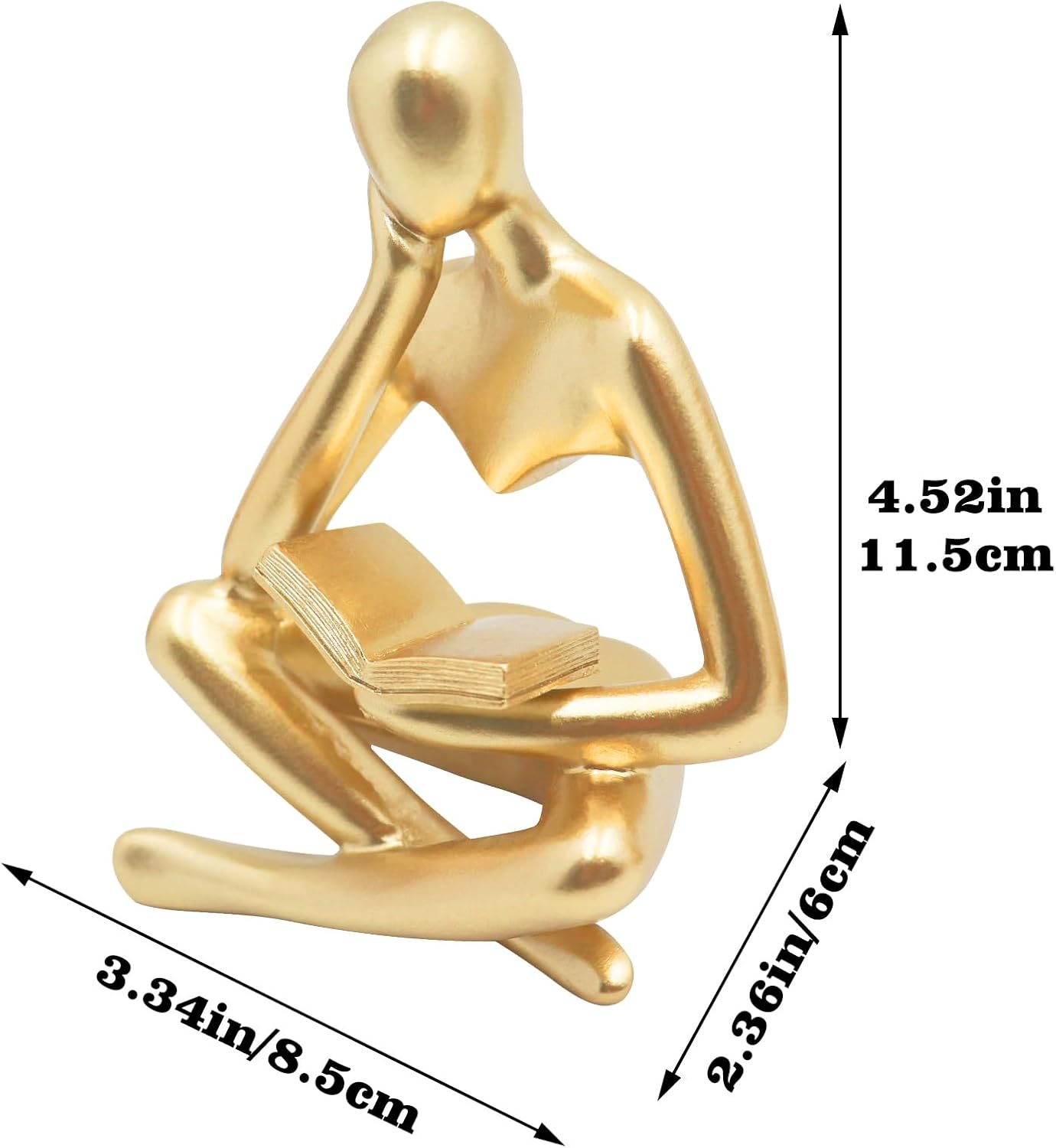 Jinkoozz Gold Reading Women Statue Sculpture