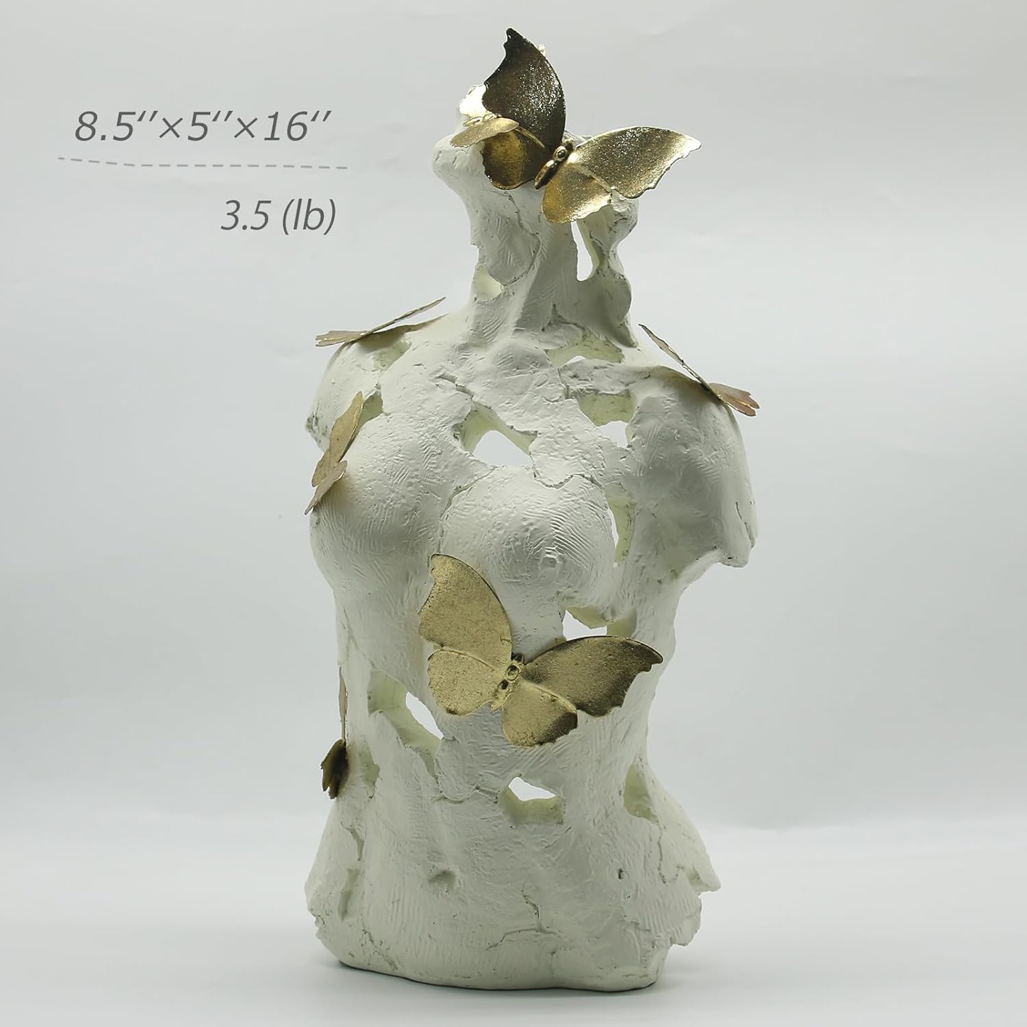 Lukitas Abstract Female Bust with Butterflies Statue 16 Inch Resin