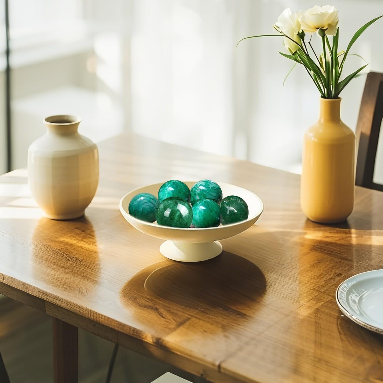 Natural Green Stone Ball 47cm 6 PCS for Feng Shui Decor