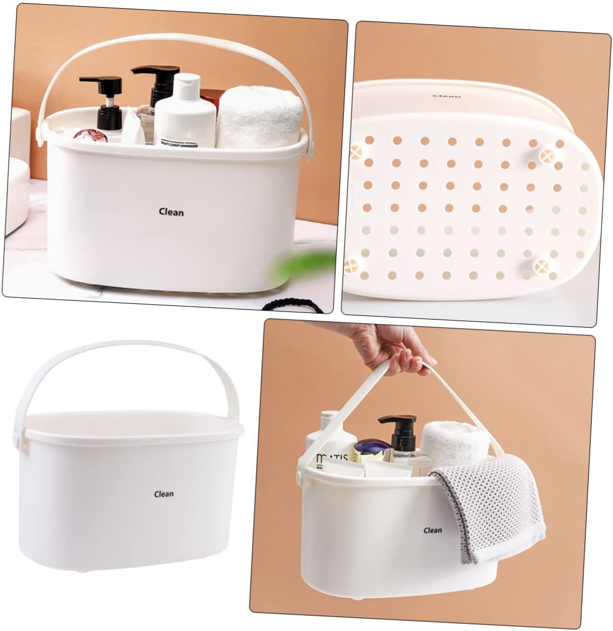 PRETYZOOM 1Pc Plastic Shower Basket Organizer for Bathroom Kitchen and Hotel