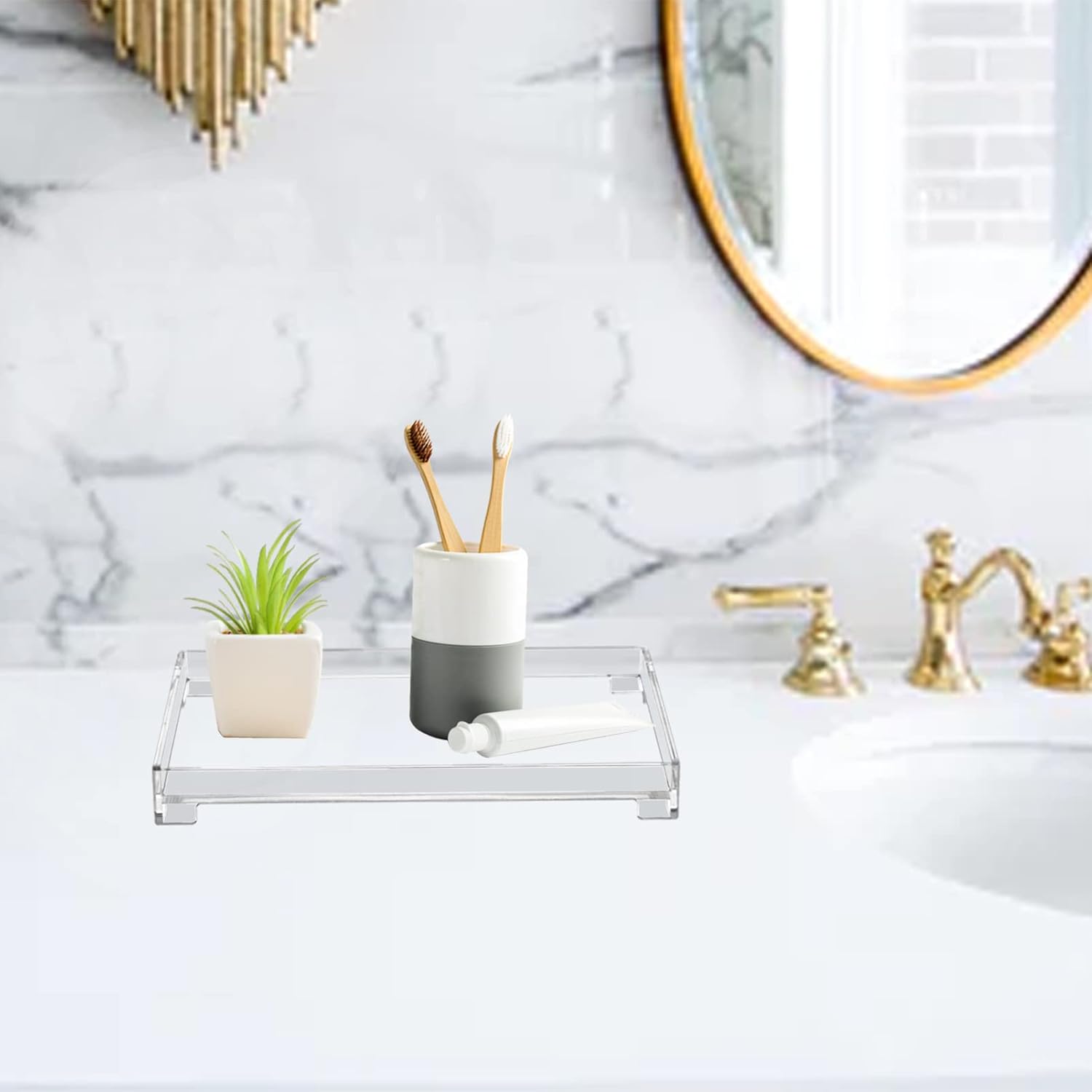 DELIPPLY Vanity Bathroom Tray Organizer Storage