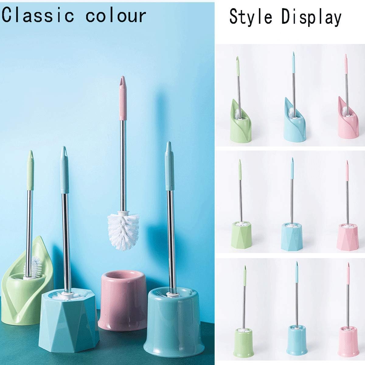 GYDMEG Toilet Brush and Holder with Pink Lines