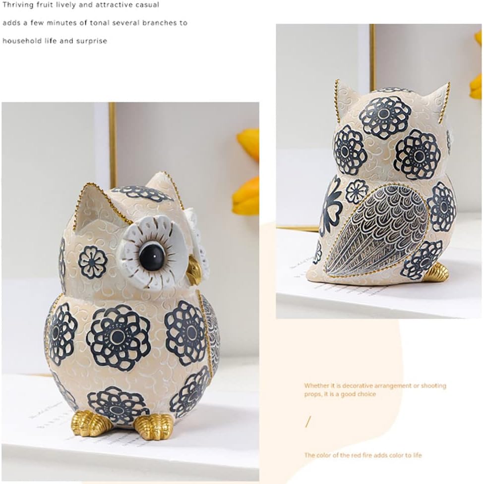 Oinas White Owl Statue - Home Decor Accent for Owl Lovers