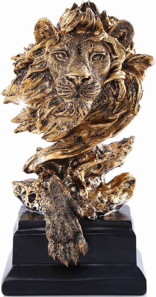 HW Sandstone Lion Statue - Golden Color