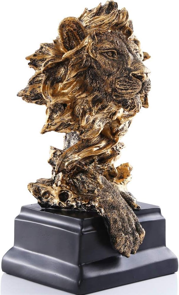 HW Sandstone Lion Statue - Golden Color
