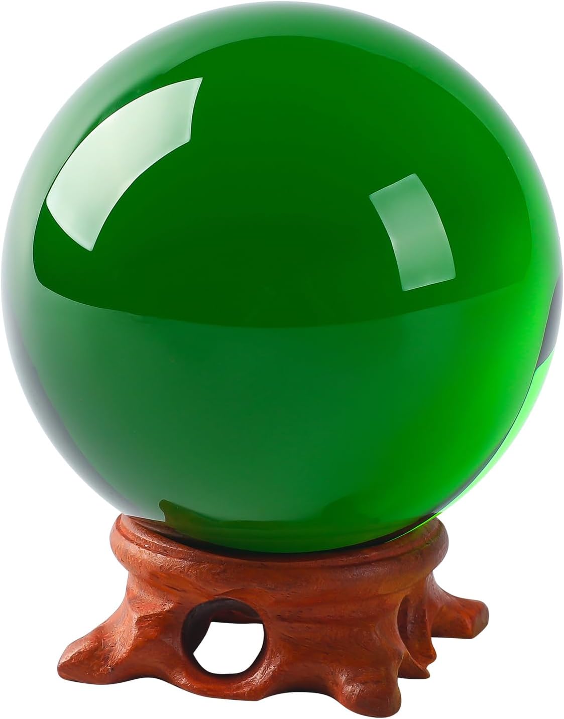 Modaier Green Crystal Ball 80mm with Rose Stand and Gift Box