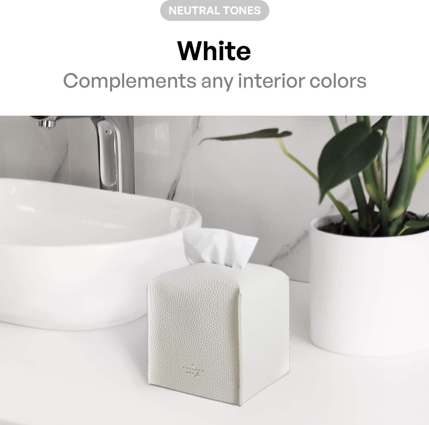 Carrotez Tissue Box Cover - Modern PU Leather Square Holder