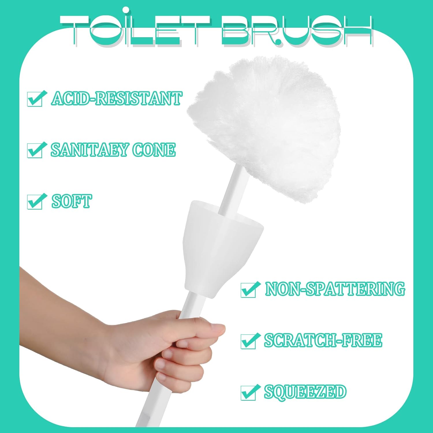 Eaasty 8 Pcs Toilet Bowl Brush with Holder