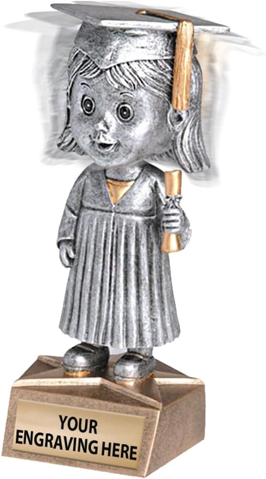 Crown Awards Graduation Trophy - 6 Female Graduate Bobble Head Sculpture
