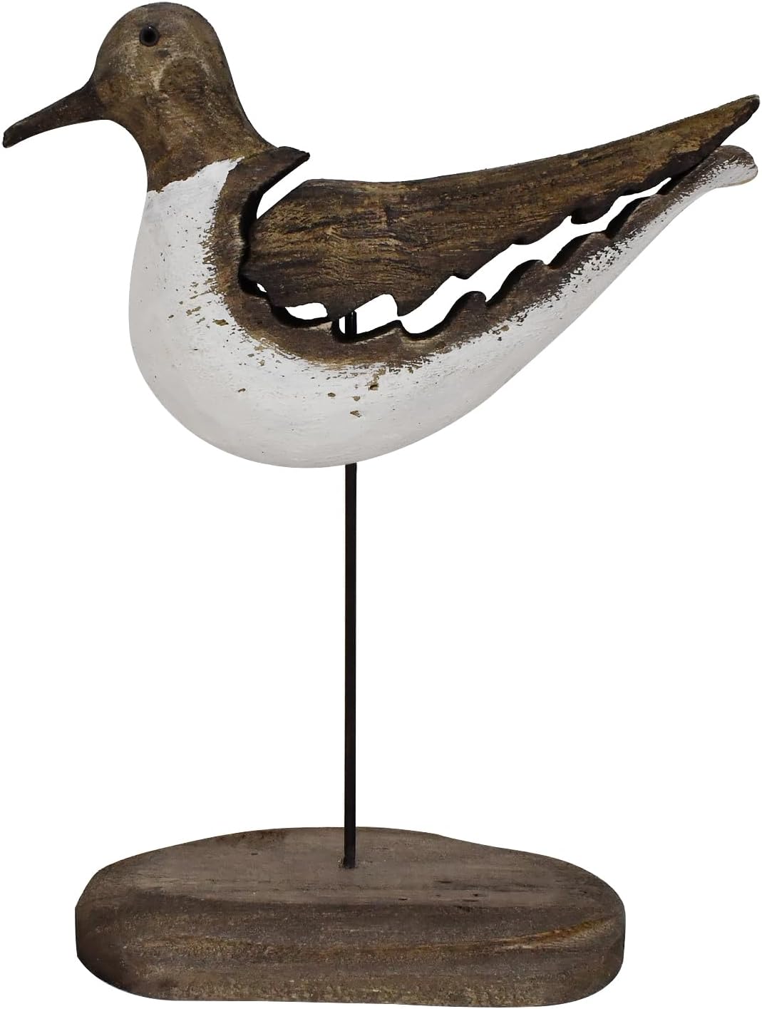 Wood Seagull Figurine Nautical Decor Statue