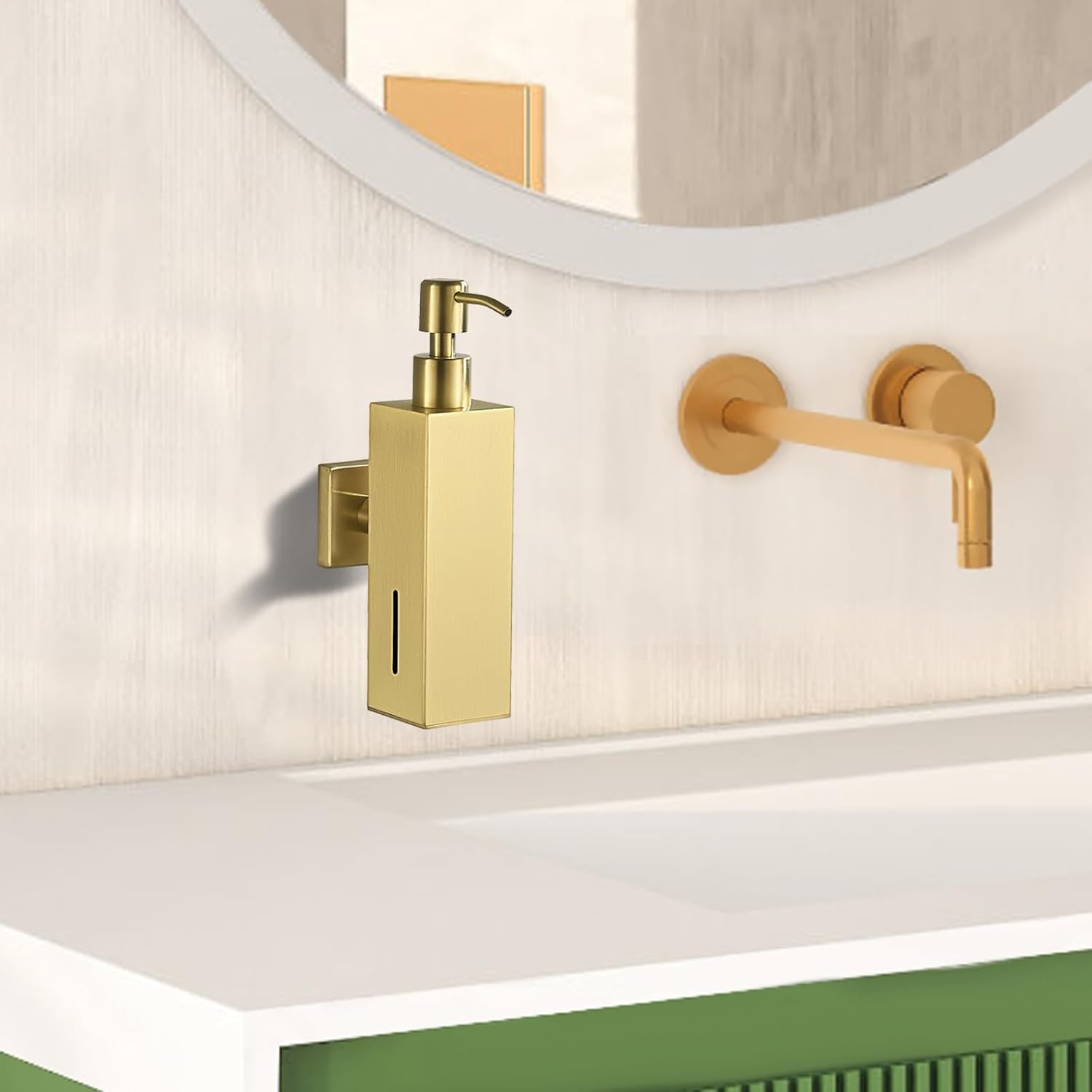 Wall Mount Soap Dispenser Brushed Gold 304 Stainless Steel