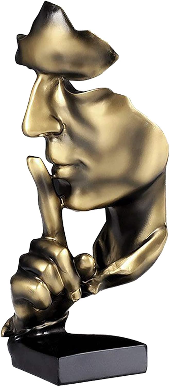aboxoo Thinker Statue Gold Abstract Art Figurine for Home and Office