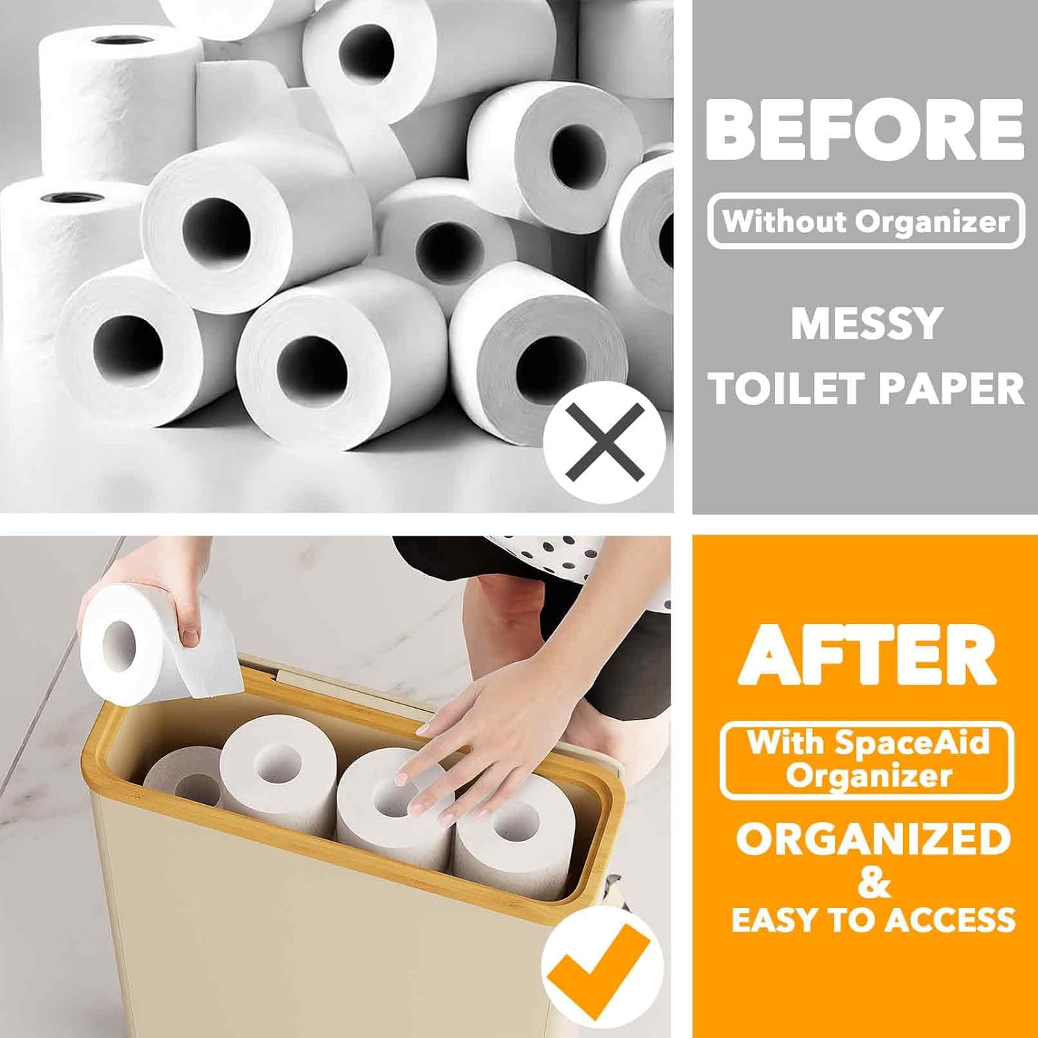 SpaceAid Extra Large Toilet Paper Holder with Lid