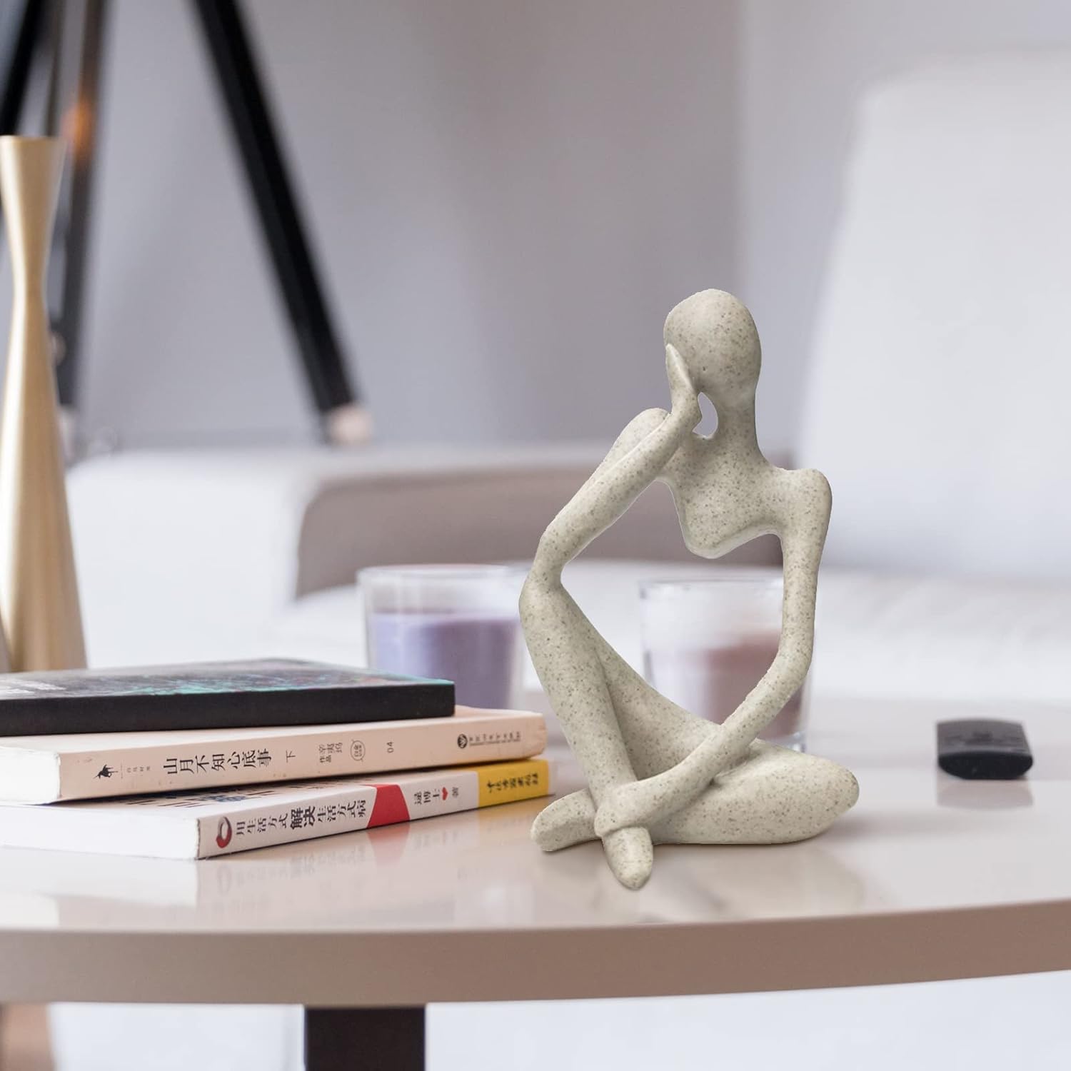 Sandstone Resin Abstract Thinker Statue Home Decor