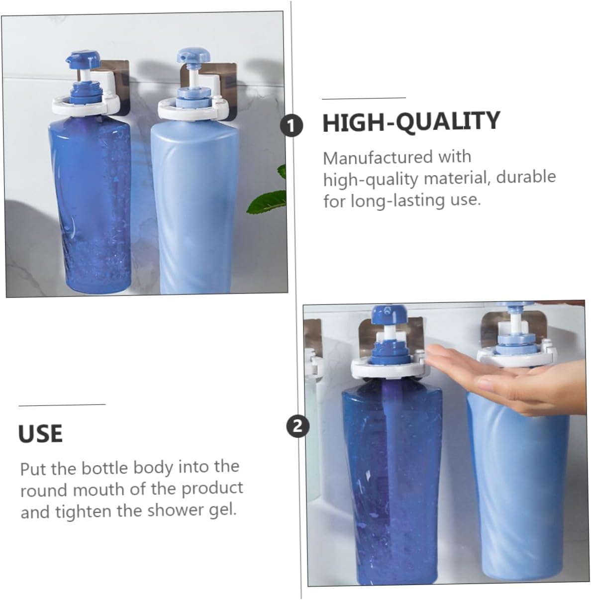 PRETYZOOM 3Pcs Wall Mounted Shower Gel Holder