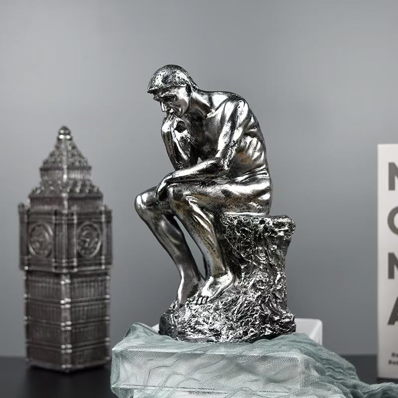 Rekeell Decorative Thinker Sculpture Silver